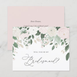 Pastel Flowers Glitter kommer att bli min bridesma Inbjudningar
