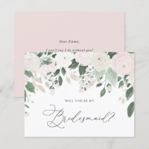 Pastel Flowers Glitter kommer att bli min bridesma Inbjudningar