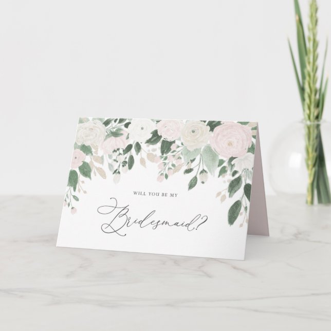 Pastel Flowers Glitter kommer att bli min bridesma Kort (Framsida)