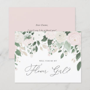 Pastel Flowers Glitter ska du bli min blomma flick Inbjudningar