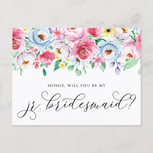 Pastel Flowers kommer att bli mitt jr Bridesmaid C Vykort