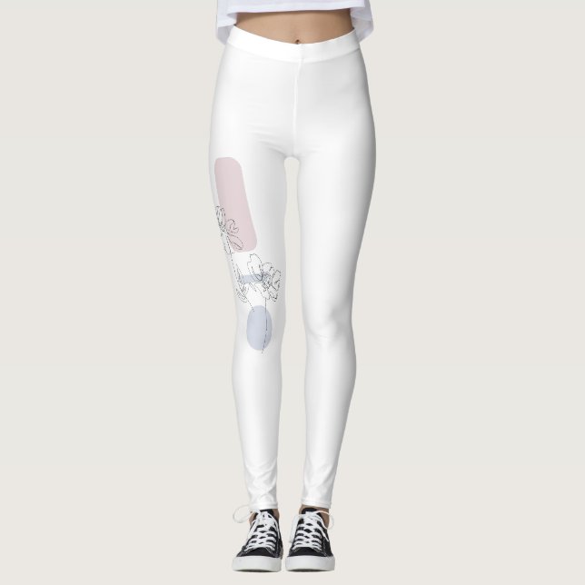 Pastel Flowers Leggings (Framsida)