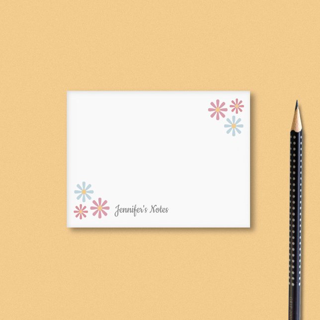 Pastel Flowers Post-it Block (Pastel Flowers Post-it Notes)