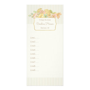 Pastel Flowers-rackkort med Faux Guld-effekt Reklamkort