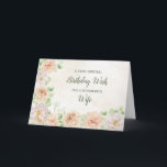 Pastel Flowers Wife Birthday Card Kort<br><div class="desc">Söt och omtänksamt hälsningskort för din frus födelsedag med ömtåliga vattenfärgblommor från vår.</div>