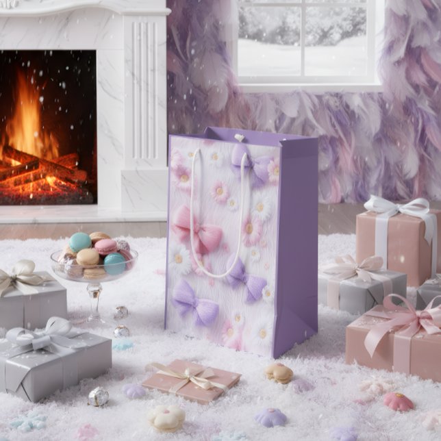 Pastel Fluffy Bows & Flowers Gift Bag (Skapare uppladdad)
