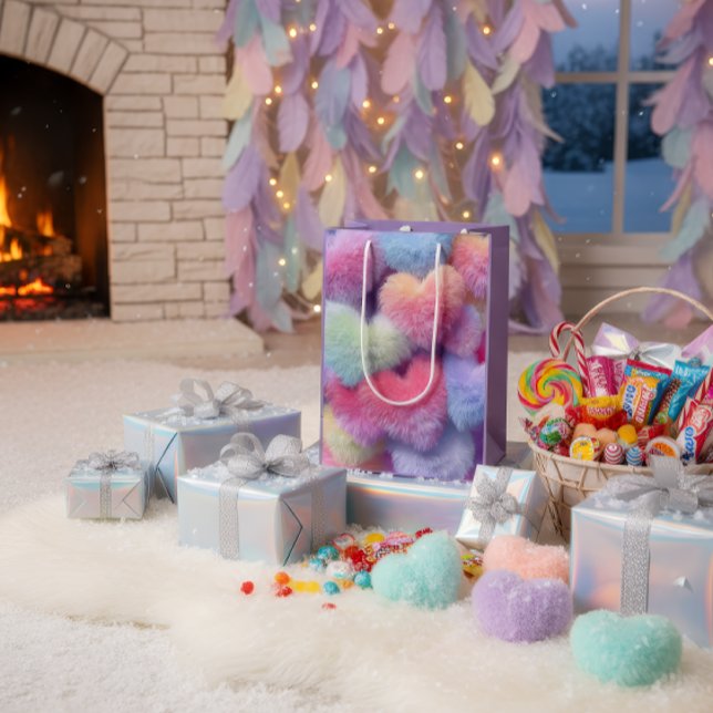 Pastel Fluffy Hearts Gift Bag (Skapare uppladdad)