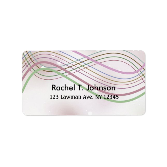 Pastel Flyter Ribbon Rand Adressetikett (Framsidan)