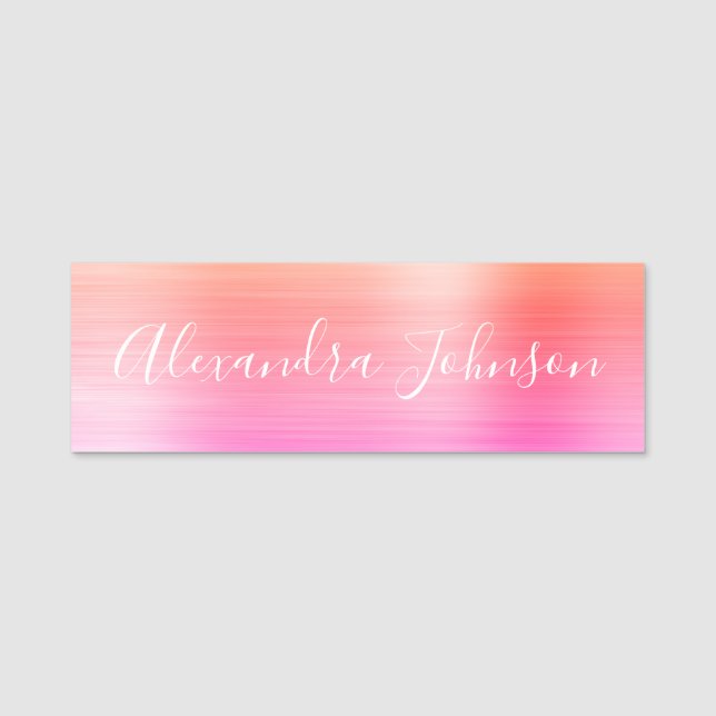 Pastel Foil Modern Professionell Namnbricka (Framsida)