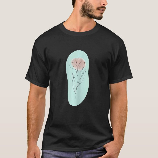 Pastel för kvinnans minimalistiska Boho Tulip Flow T Shirt (Framsida)