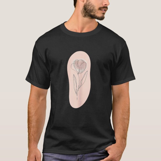 Pastel för kvinnans minimalistiska Boho Tulip Flow T Shirt (Framsida)