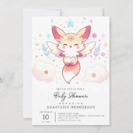 Pastel Fox Baby Shower Inbjudningar