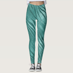Pastel från vattentäta tropiska Zebra-skaldjur Leggings