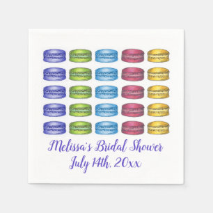 Pastel Fransk Macaron Cookie-Möhippa Pappersservett