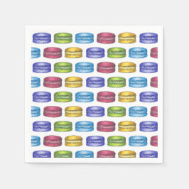 Pastel Fransk Macaron Cookie-Möhippa Pappersservett