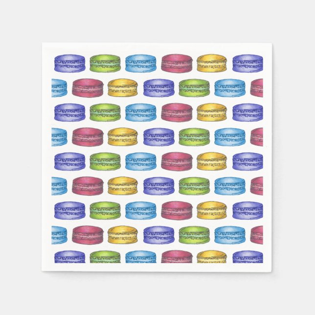 Pastel Fransk Macaron Cookie-Möhippa Pappersservett (Framsidan)