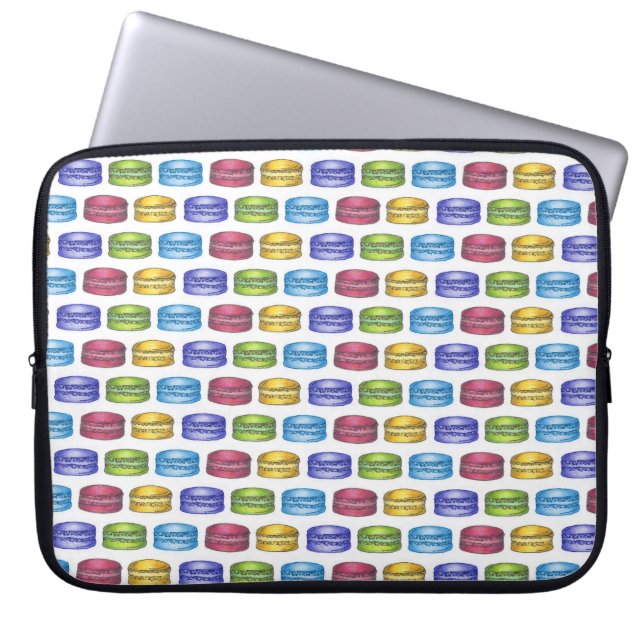 Pastel Fransk Macaron Cookies Bakery Pastry Chef Laptop Fodral (Framsidan)