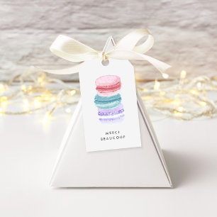 Pastel Fransk Macarons Tack Presentetikett