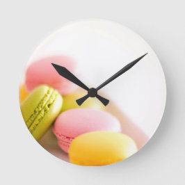 Pastel French Macaron Cookies Rund Klocka