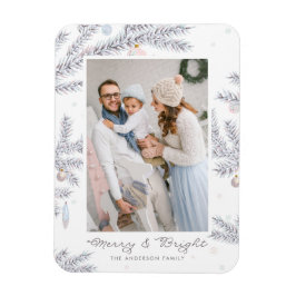 Pastel Frosted Gräs Nål Merry & Bright Photo Magnet