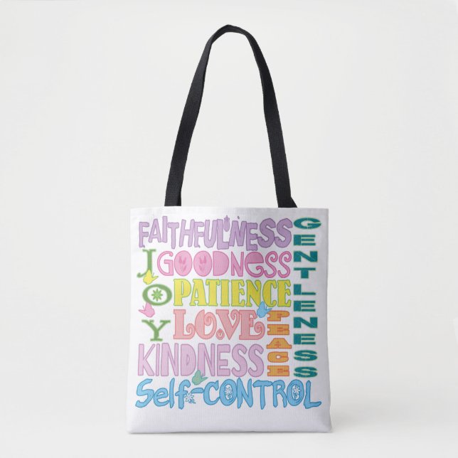 Pastel Fruit of the Heliga Spirit Christian Tote B Tygkasse (Framsida)