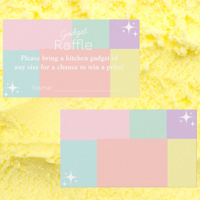 Pastel Gadget Raffle Möhippa Tilläggskort (Pastel Gadget Raffle Bridal Shower Enclosure Card)