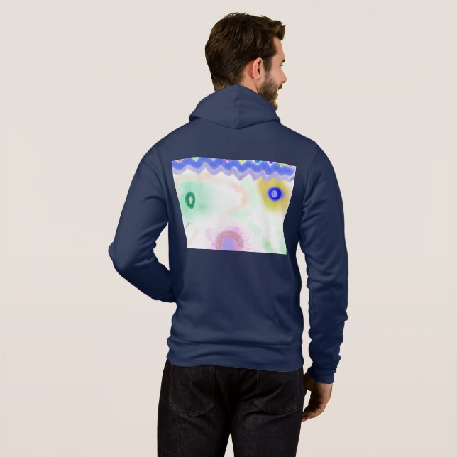 Pastel Galaxies Impressionist Men's Zip-Up Hoodie T Shirt (Hel baksida)