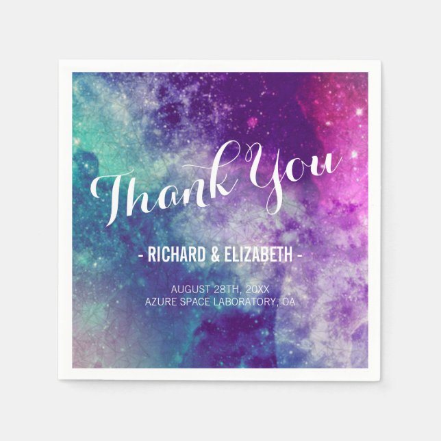 Pastel Galaxy Bröllop Napkins Pappersservett (Framsidan)