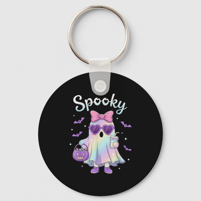 Pastel Galaxy Soky Ghost Halloween Kids Ghost Coqu Nyckelring (Framsida)