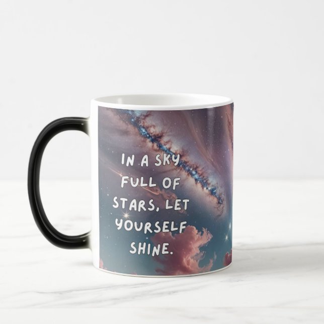 Pastel Galaxy Stars Magic Mug – Shine Bright Magisk Mugg (Vänster)