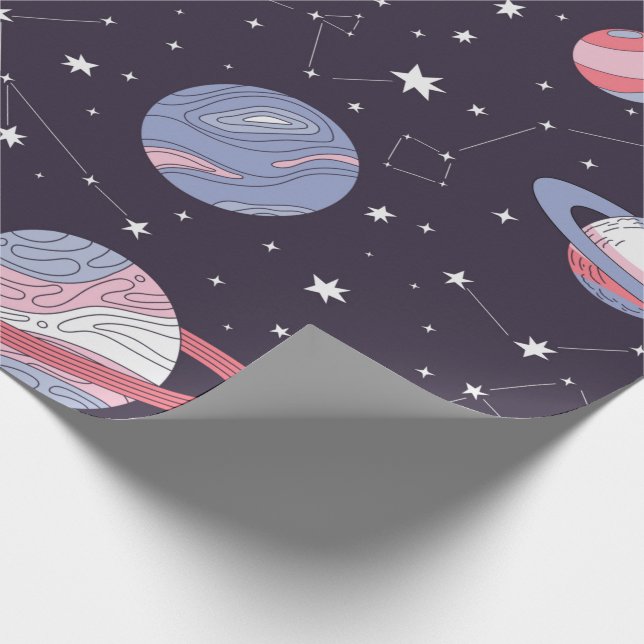 Pastel Galaxy Wrapping Papper Presentpapper (Hörn)