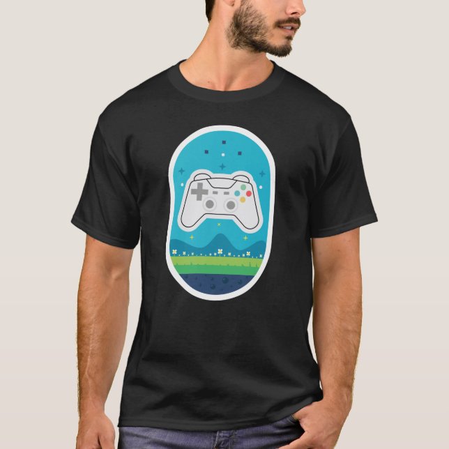 Pastel Gamer Meadow Cute Dreamscape Game Controlle T Shirt (Framsida)