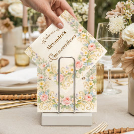 Pastel Garden Baroque Quinceañera Pappersservett