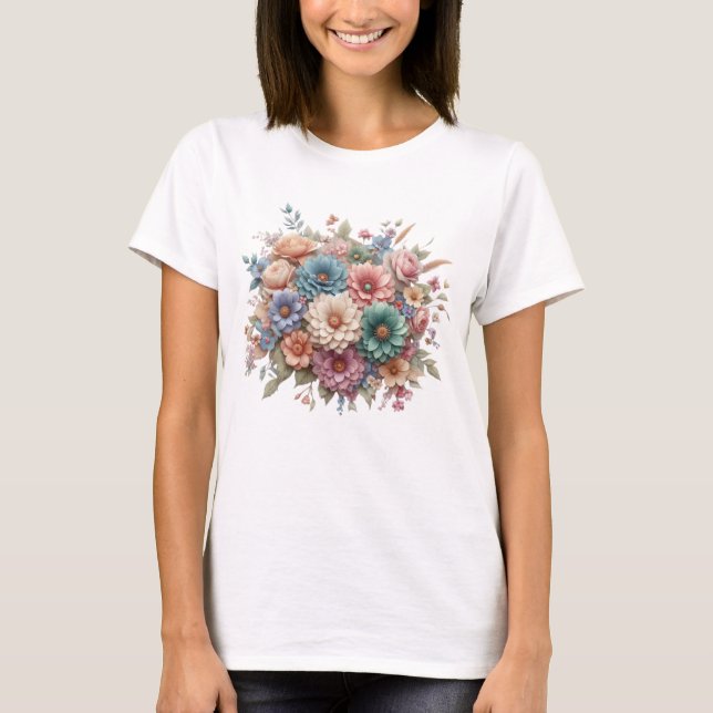 Pastel Garden Bliss T Shirt (Framsida)