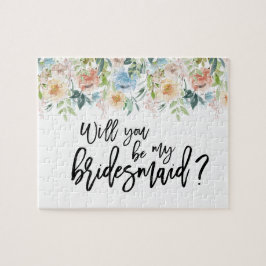 Pastel Garden Blommigt Bridesmaid Frieri Puzzle Pussel