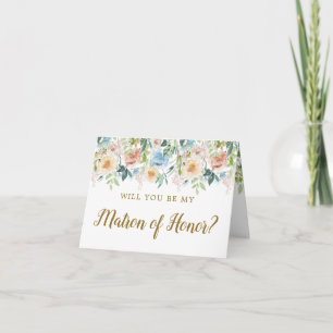 Pastel Garden Blommigt Matron of Honor Frieri Inbjudan