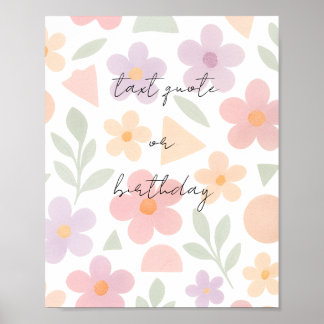 Pastel Garden Delight - Minimalistiskt Blommönster Poster