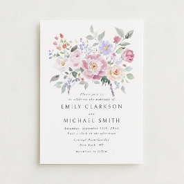 Pastel Garden Floral Wedding Invitation Inbjudningar