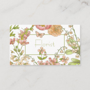 Pastel Garden Flowers Affärskort Visitkort