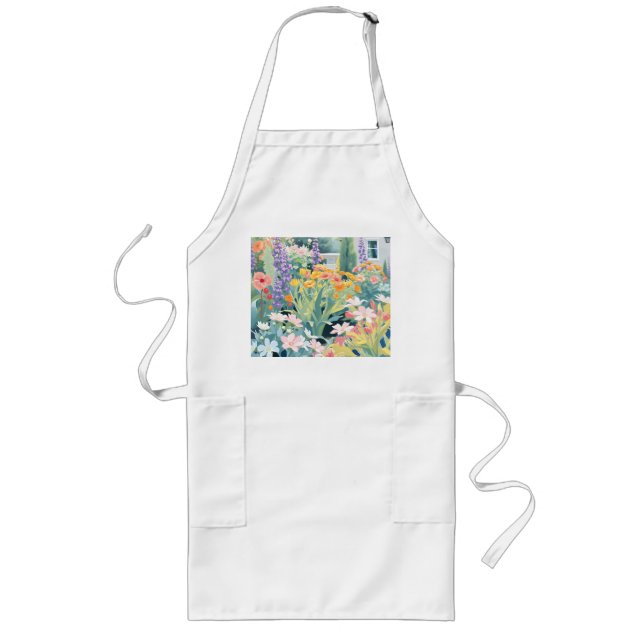 Pastel Garden Impression Långt Förkläde (Framsidan)