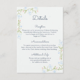 Pastel Garden Ribbon Bröllopsdetaljkort Tilläggskort