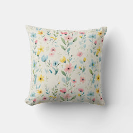pastel garden watercolor florals kudde