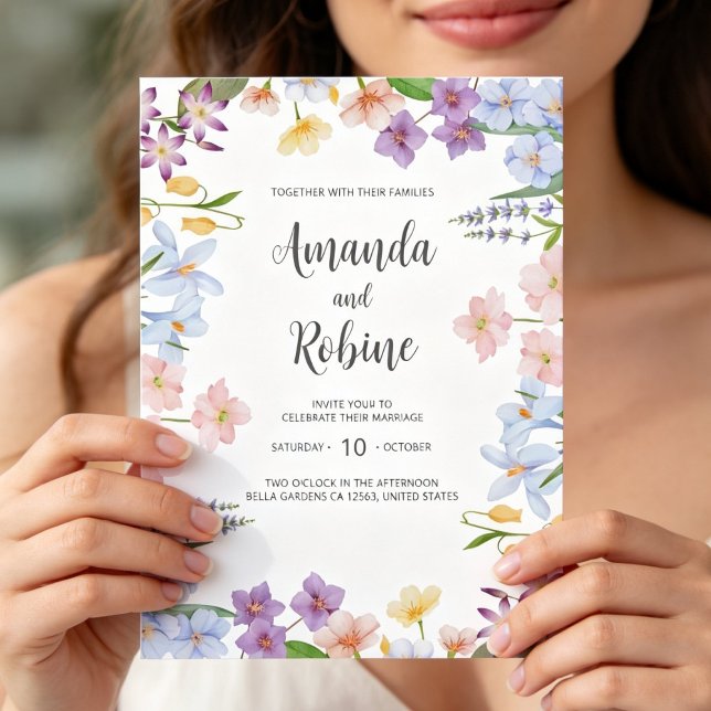Pastel Garden Wedding Invitation Inbjudningar (Skapare uppladdad)