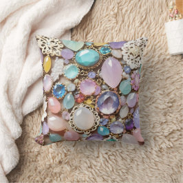Pastel Gems And Jewels In Pinks & Purples Kudde