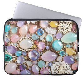 Pastel Gems And Jewels In Pinks & Purples Laptop Fodral