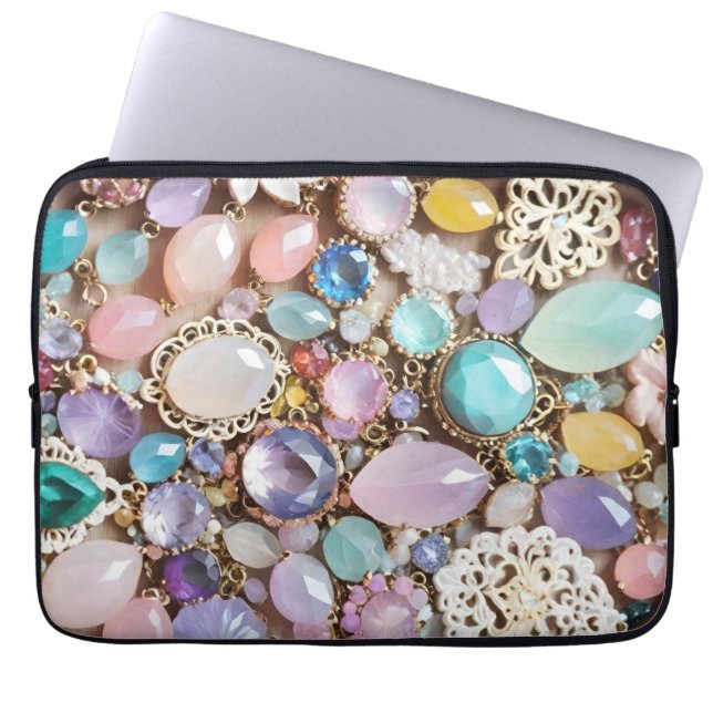 Pastel Gems And Jewels In Pinks & Purples Laptop Fodral (Framsidan)