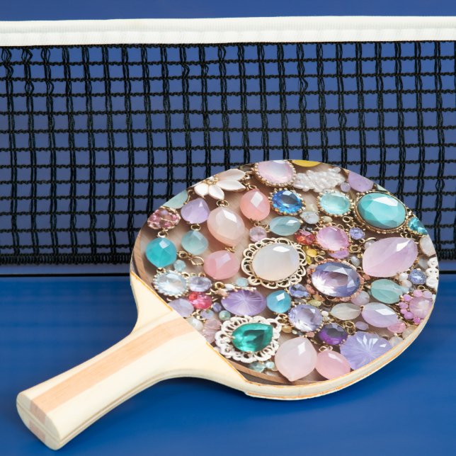 Pastel Gems And Jewels In Pinks & Purples Pingisracket (Insitu)