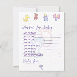 Pastel Gender Neutral Önskemål för Baby Keepsaké Anteckningskort