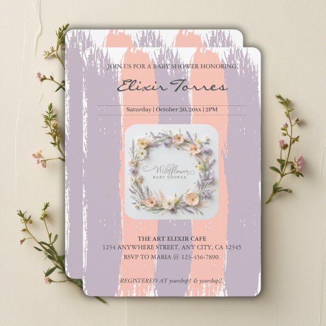 Pastel Gender Neutral WildblomBaby Shower Inbjudningar (Skapare uppladdad)