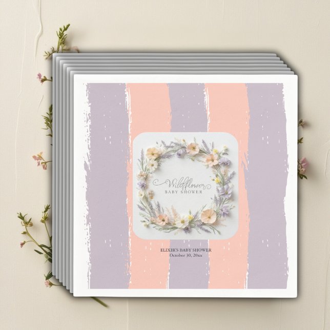 Pastel Gender Neutral WildblomBaby Shower Pappersservett (Skapare uppladdad)